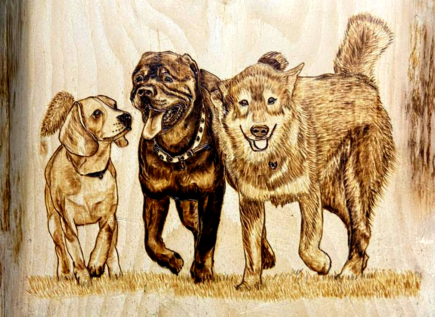 Professional African pyrography artist creating wood burning portrait art in Hamburg, Frankfurt, Berlin, Munich, and other major German cities.